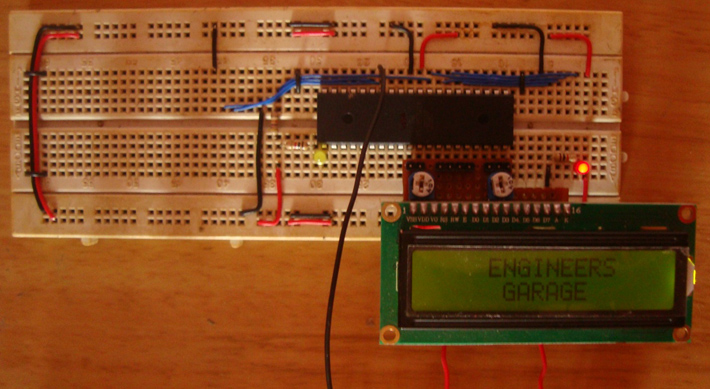 Circuit set up of LCD Module built using AVR controller and 16x2 alphanumeric LCD display Circuit set up of LCD Module built using AVR controller and 16x2 alphanumeric LCD display