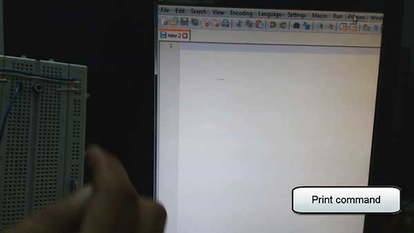 Image Showing Print Command Sent from Business Card to Windows PC