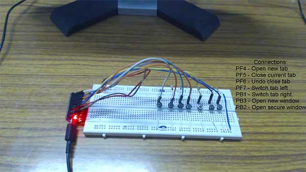 Prototype of Arduino based DIY USB Keyboard for Chrome