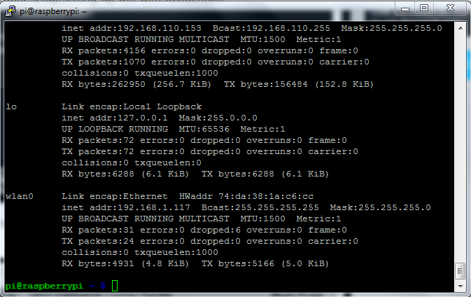 Testing Raspberry Pi connected to Wifi